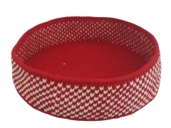 Ful tasarım kırmızı-beyaz  tay tüyü iç yataklı örgü  ve köpek yatağı